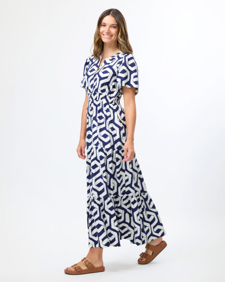 Vittoria Dress - Indigo Geo - Image 2