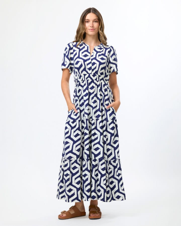 Vittoria Dress - Indigo Geo - Image 3