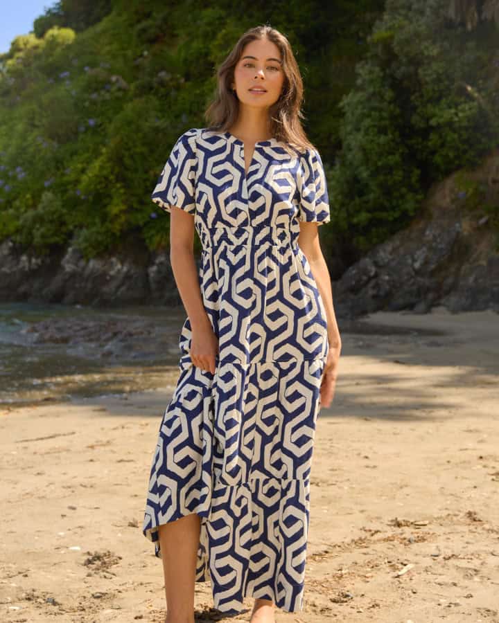 Vittoria Dress - Indigo Geo - Image 1