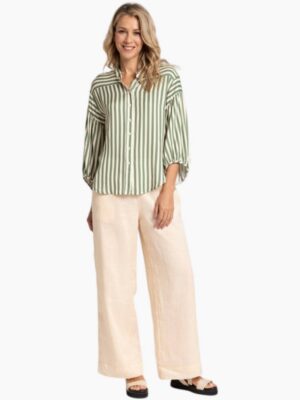 Bronte Shirt - Green Stripe