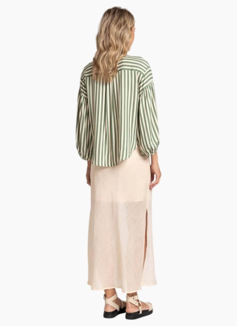 Bronte Shirt - Green Stripe - Image 2