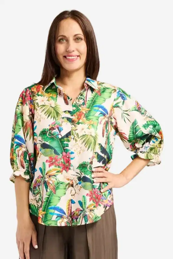 Seduce Tessa Blouse - Jungle - Image 1