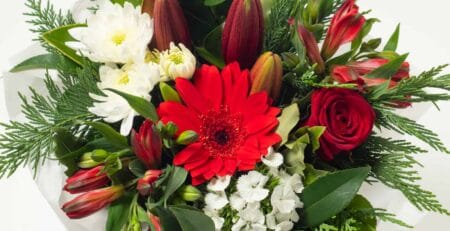 Hamilton flowers delivery: red flower box from Expressions florist