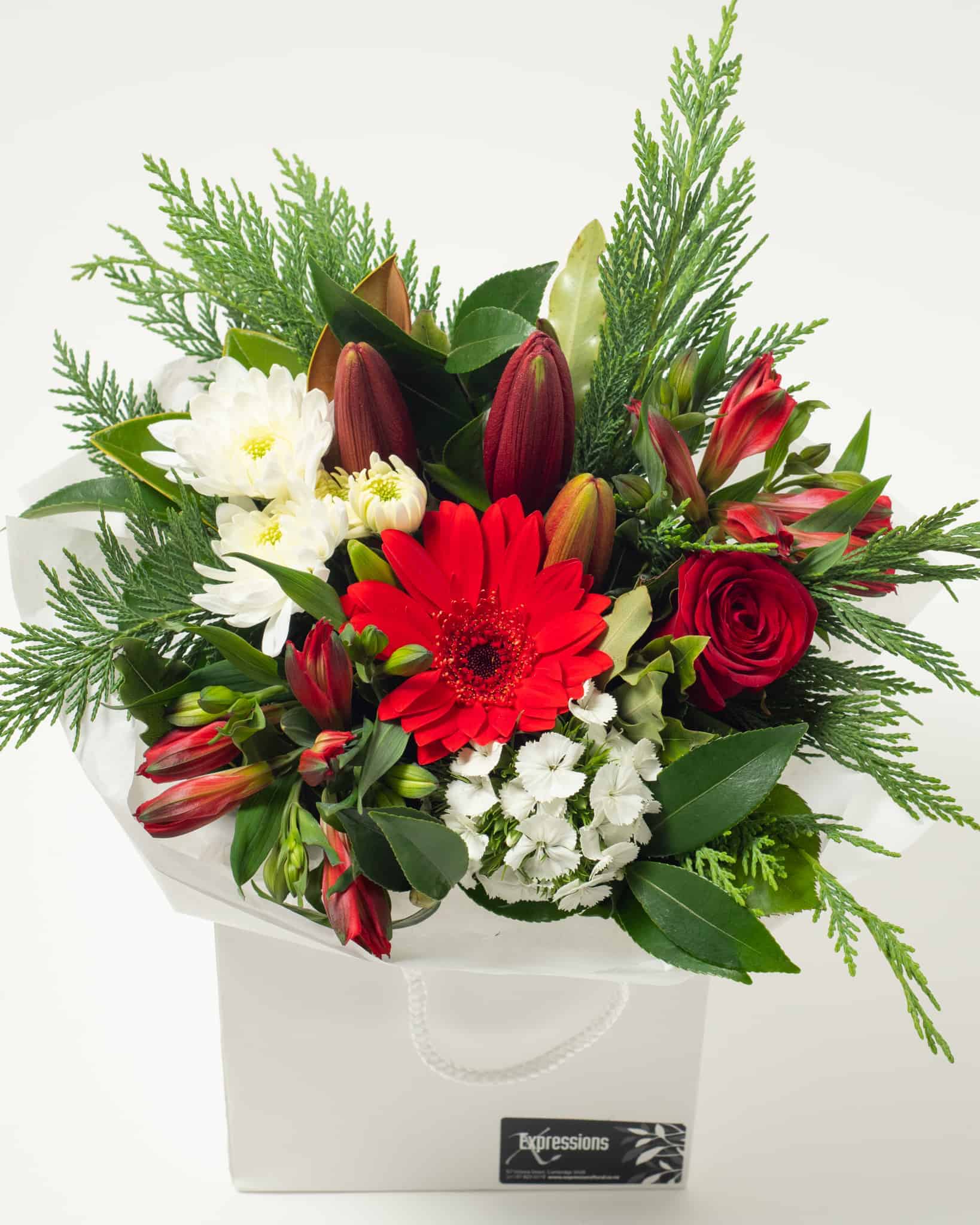 Hamilton flowers delivery: red flower box from Expressions florist